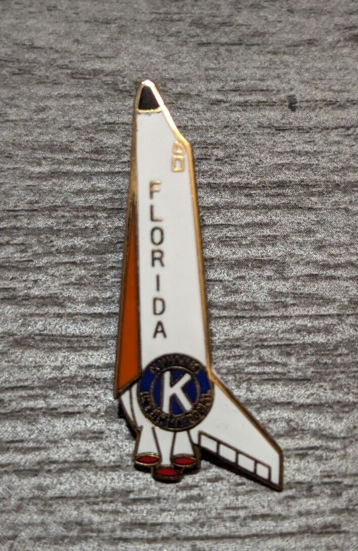 Kiwanis International Florida NASA White Space Shuttle Hard Enamel Lapel Pin 