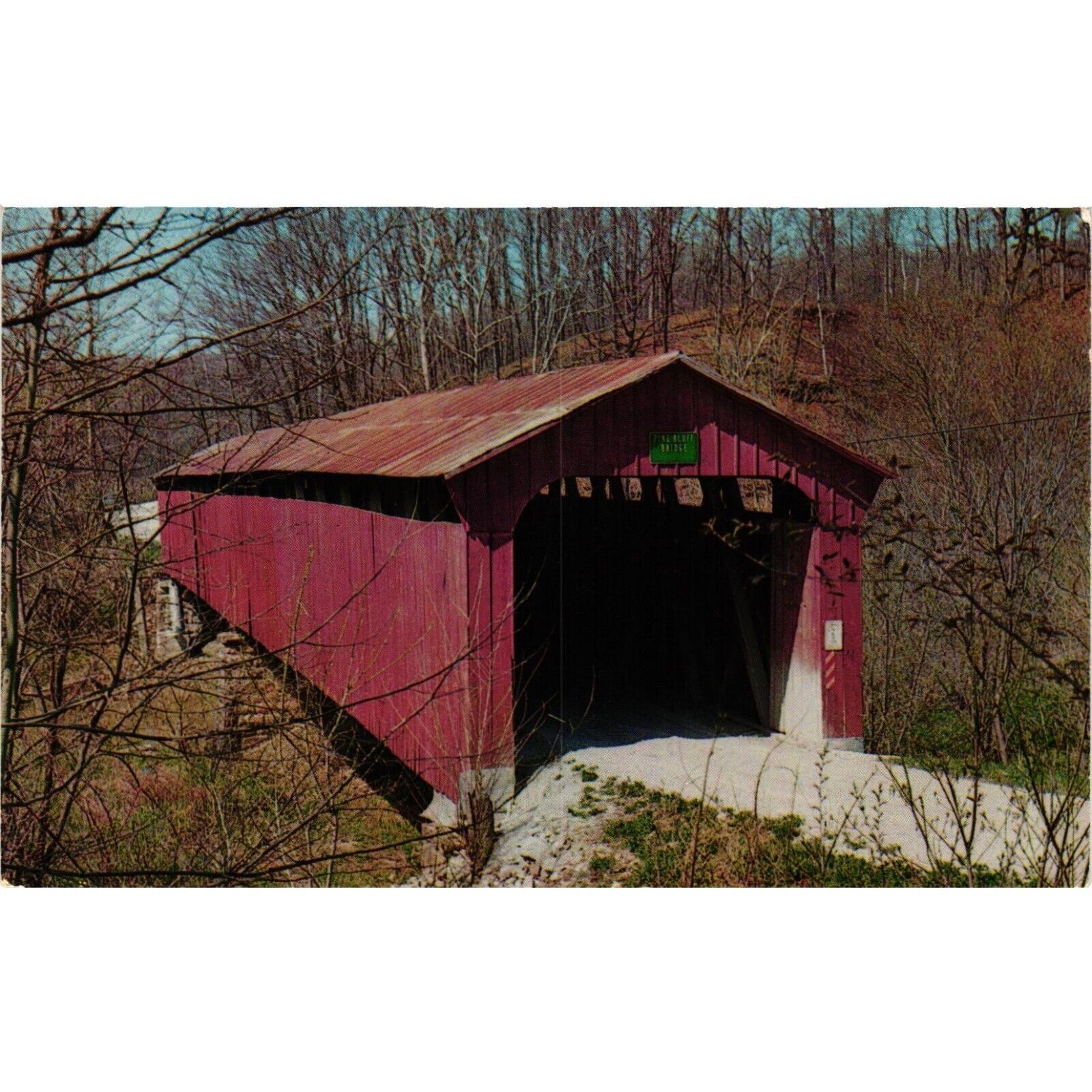 Indiana Putnam County Pine Bluff Covered Bridge Postcards Travel Souvenir Unpost