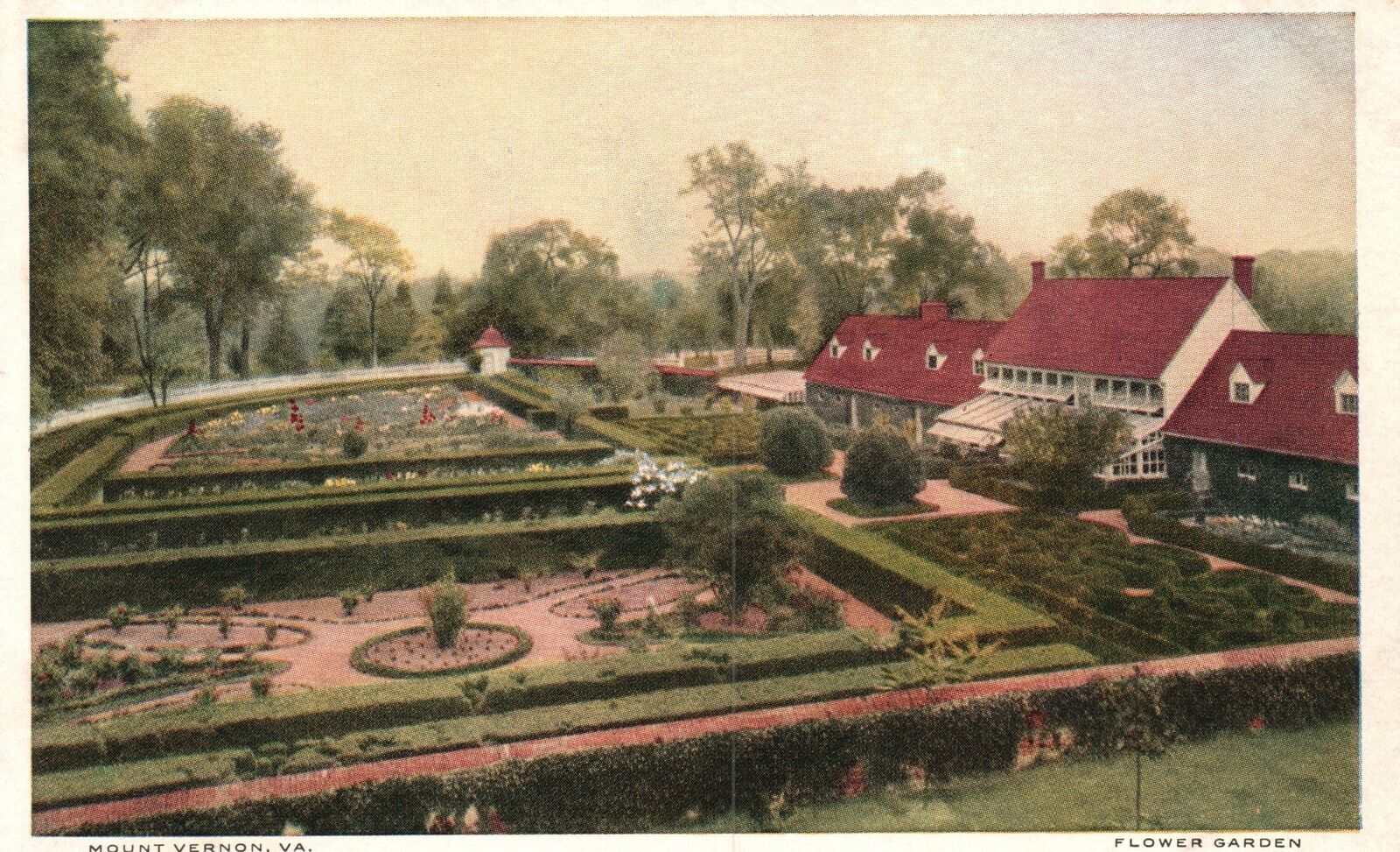 Vintage Postcard 1920\'s The Flower Garden Mount Vernon Virginia VA