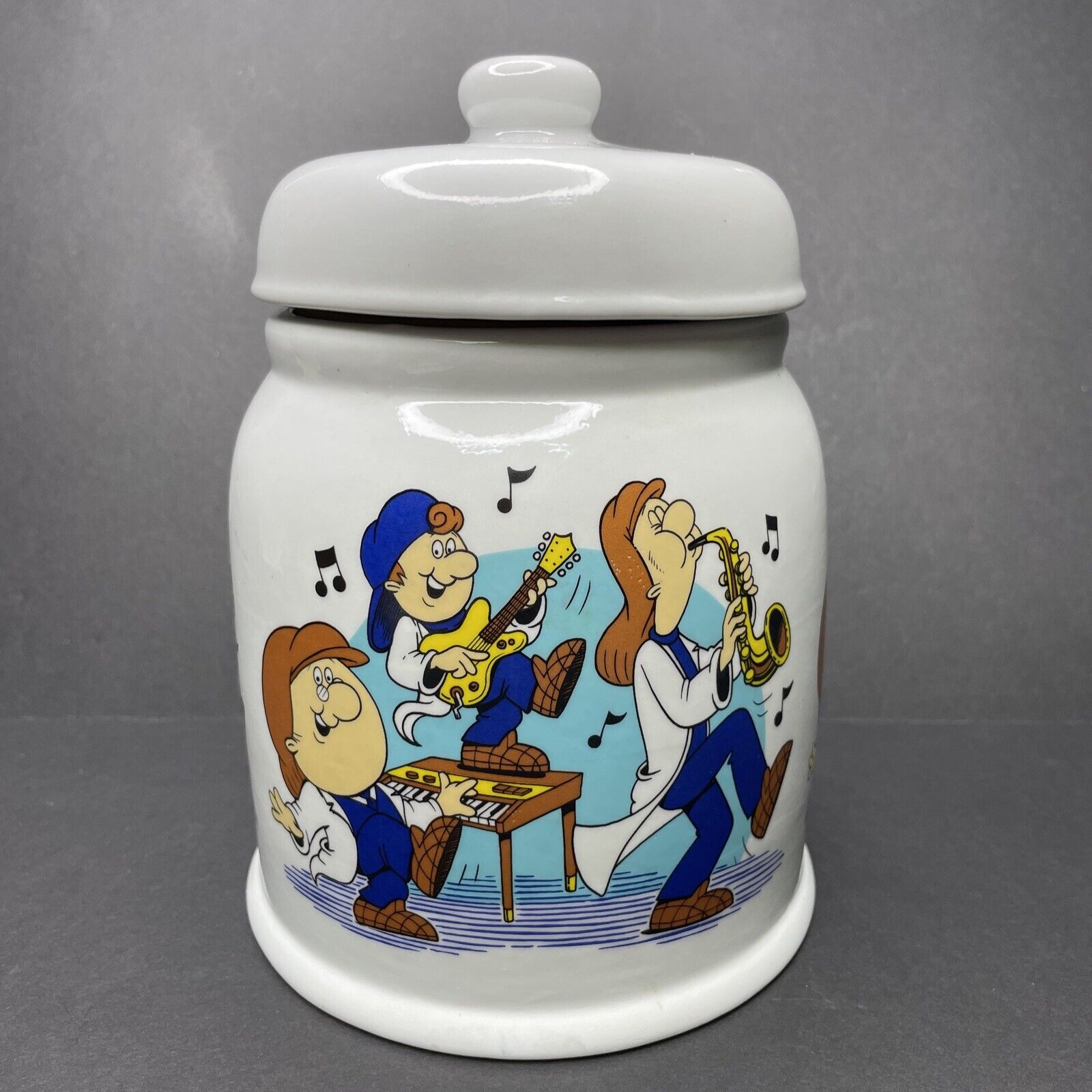 Vintage 1998 Tetley Tea Folk Encore Performance Porcelain Teabag Cookie Jar RARE