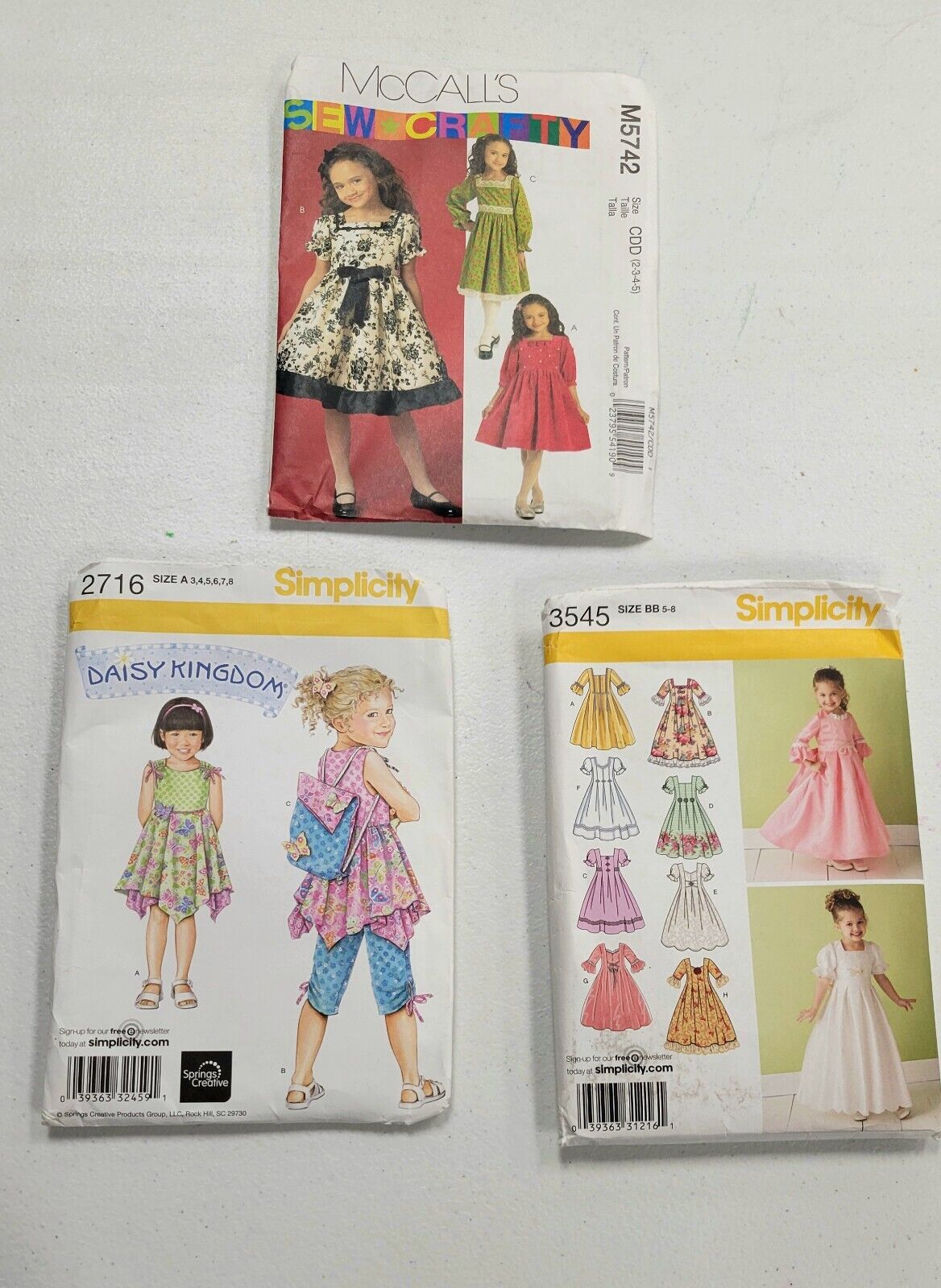 Vintage McCalls Simplicity Patterns Lot Childrens Dress Patterns