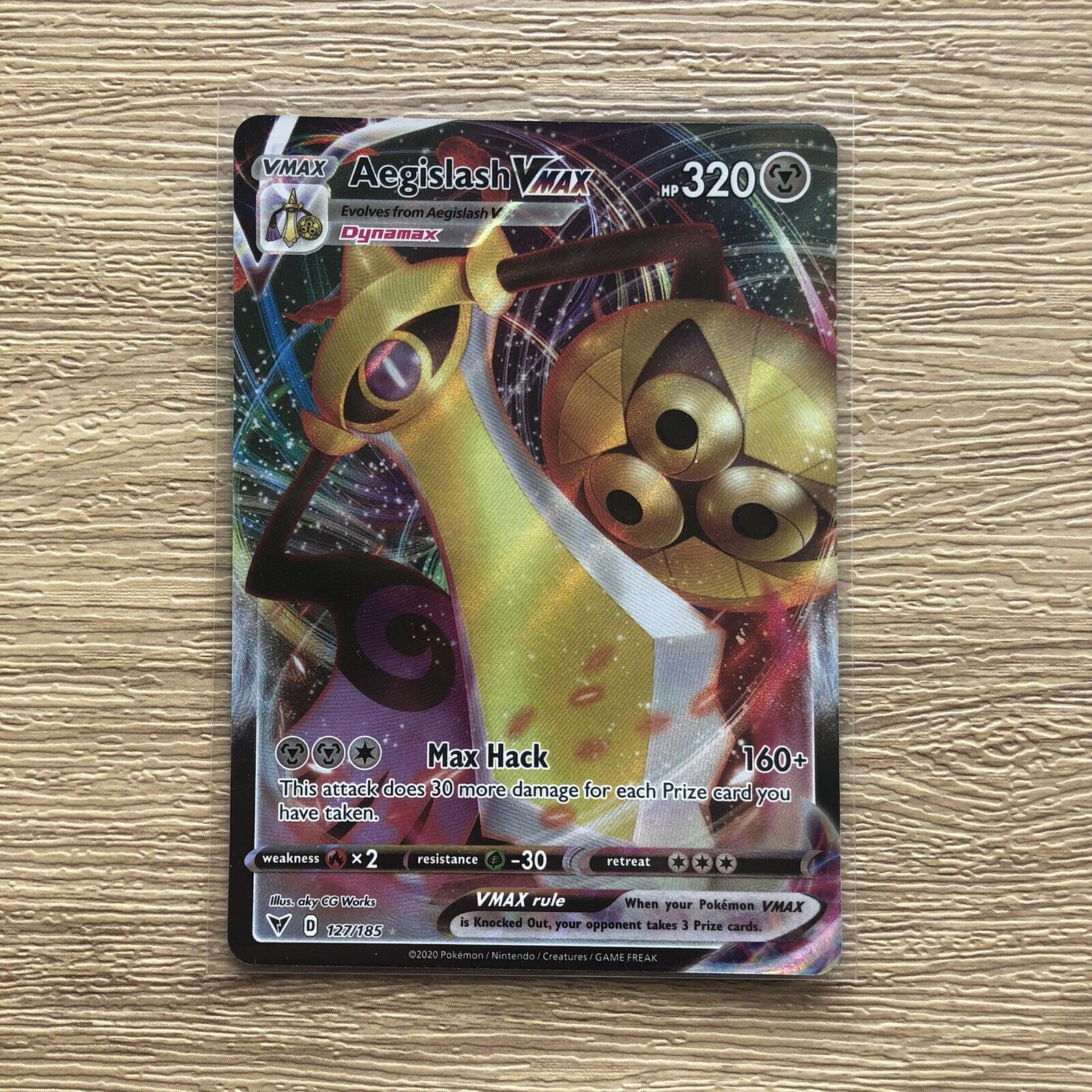 Pokemon Aegislash VMAX Trading Card # 127/185 2020 Collectible