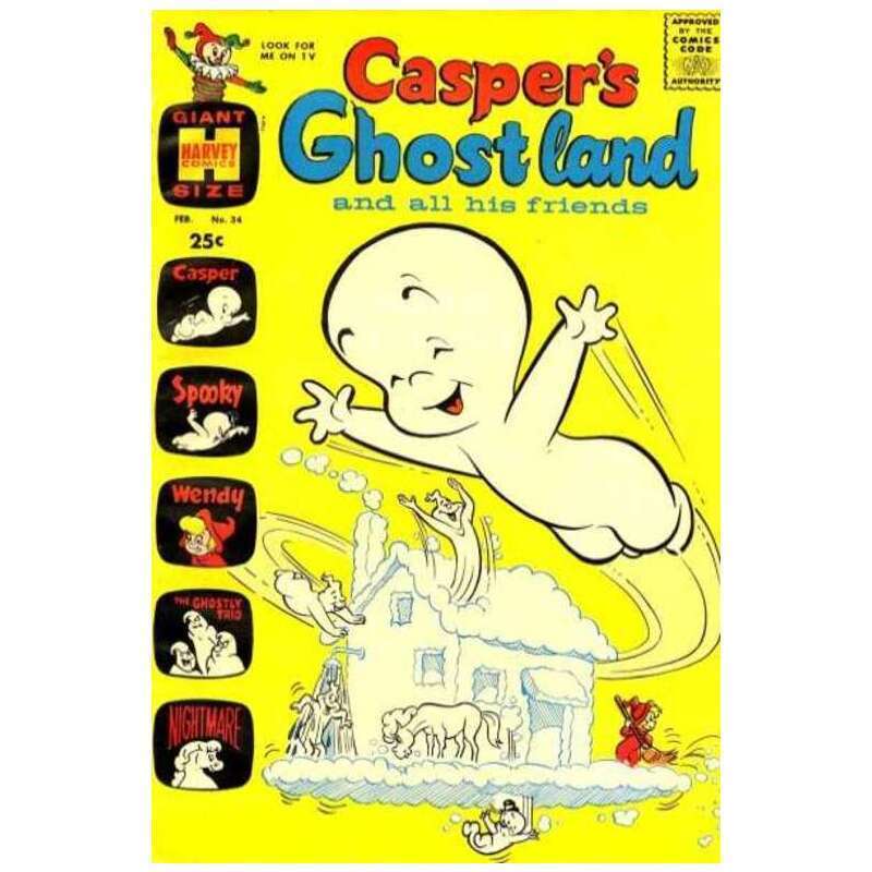 Casper\'s Ghostland #34  - 1958 series Harvey comics VG minus [k&