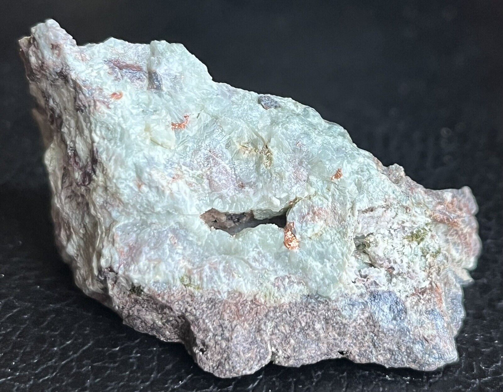 5.2cm Pretty Green Prehnite w Copper On Basalt - Keweenaw, Michigan