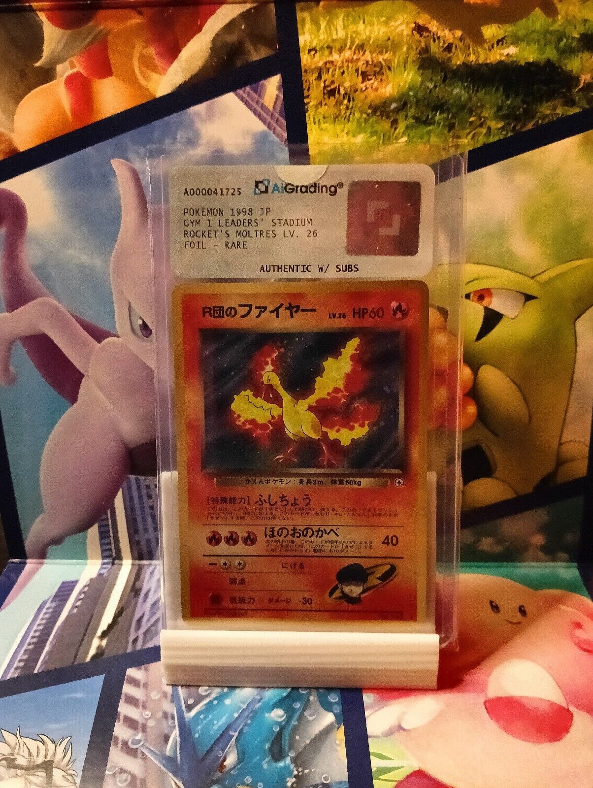Rocket\'s Moltres Rare Holo Gym Jap Pokemon Good Card No Charizard Vintage Old