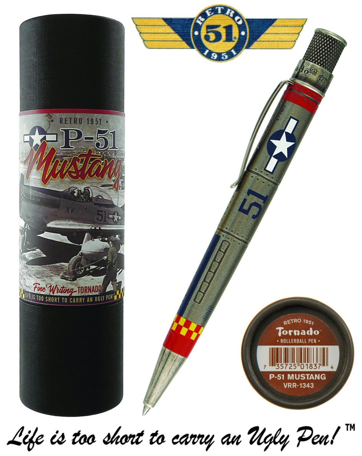 Retro 51 #VRR-1343 / P-51 Mustang Tribute Series Twist Action Tornado Pen 