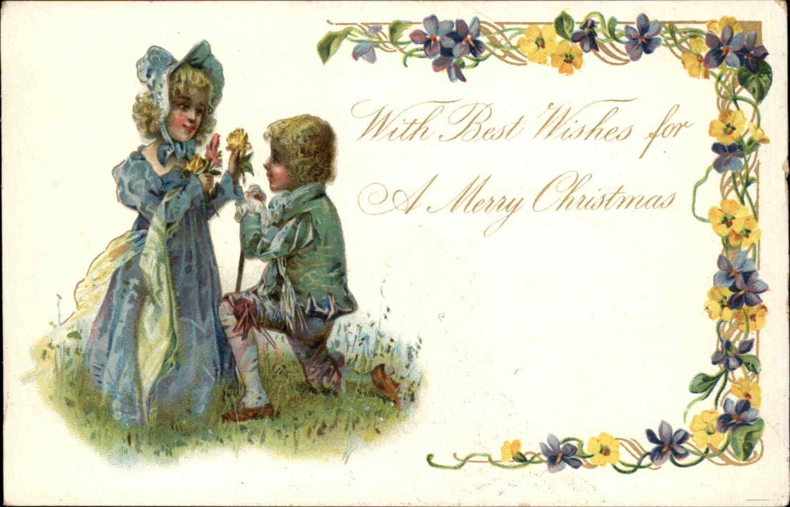 Christmas Romantic Children TUCK Frances Brundage c1905 Postcard