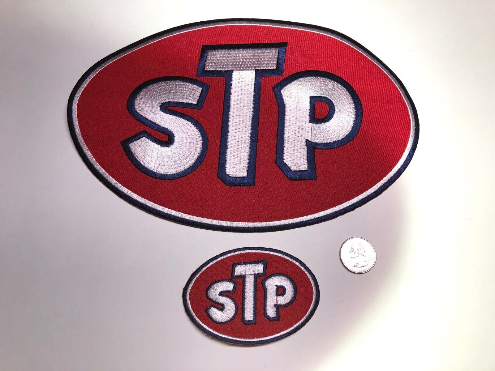 STP OIL TREATMENT  LARGE & SMALL EMBROIDERED CLOTH PATCHES JACKET VEST