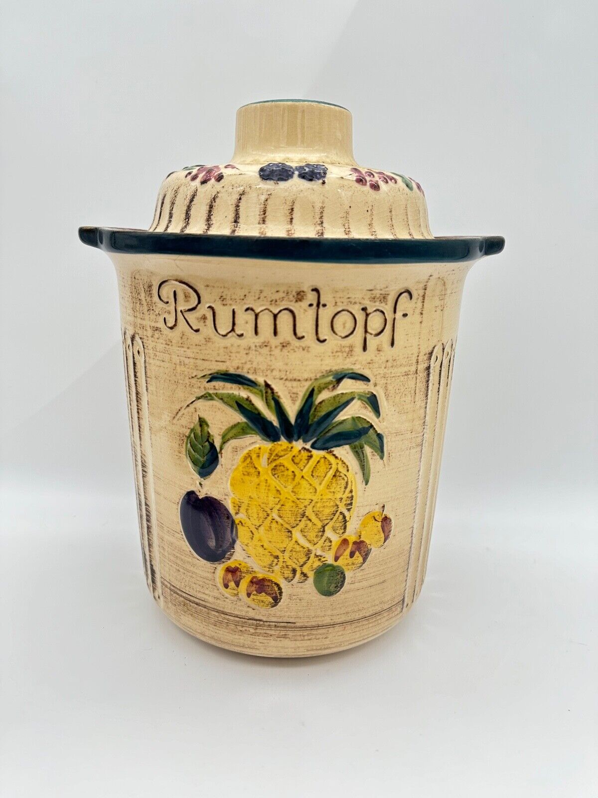Vintage Rare West Germany Fruit Rum Pot / Cookie Jar  #829-29 see photos