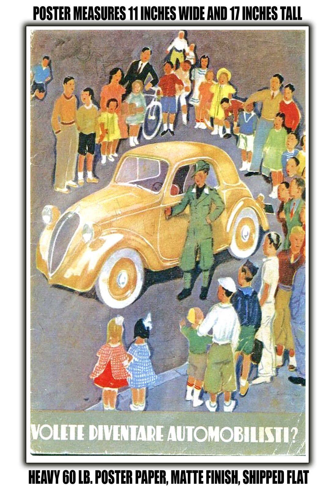 11x17 POSTER - 1936 Fiat 500A Topolino Want to become drivers?