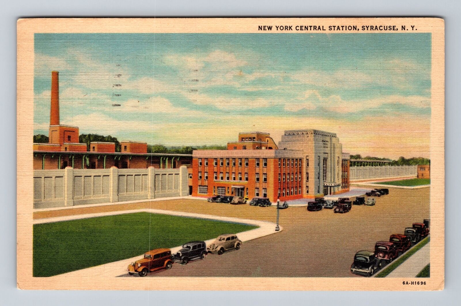 Syracuse NY-New York, New York Central Station, Antique Vintage c1937 Postcard