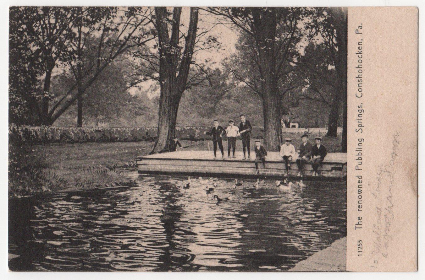 circa 1901-07 Conshohocken PA - Bubbling Springs - boys id\'d W. Lindsay N. Dann