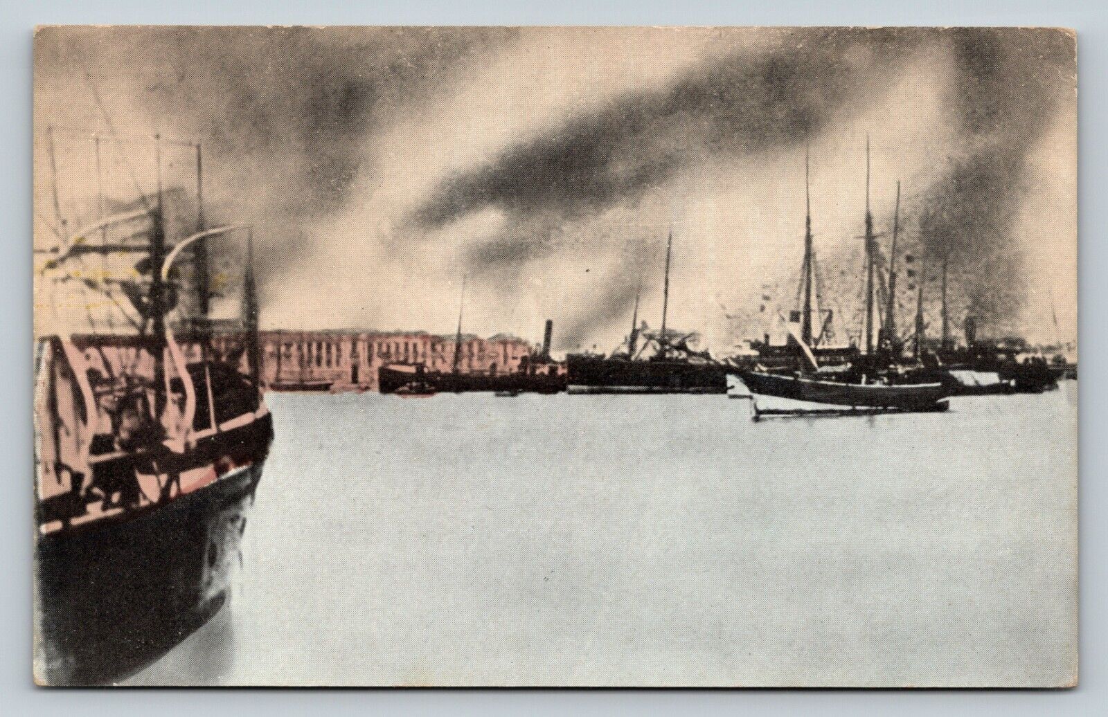 Harbor Of Reggio De Calabria Italy VINTAGE Postcard Strait Of Messina