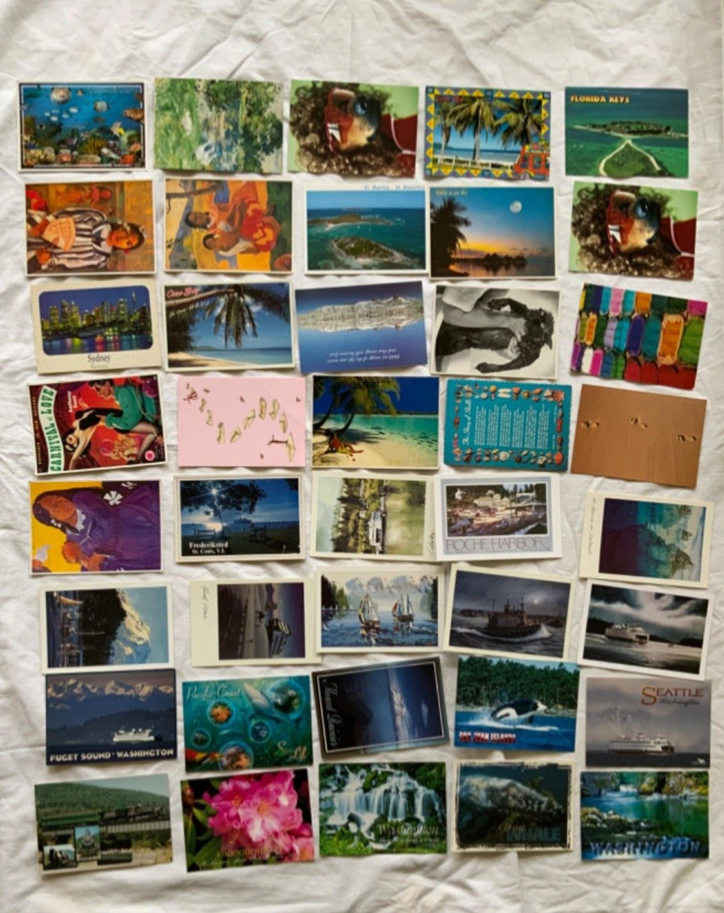 Lot of 40 Postcards- Wide Variety mixed lot Washington State art etc