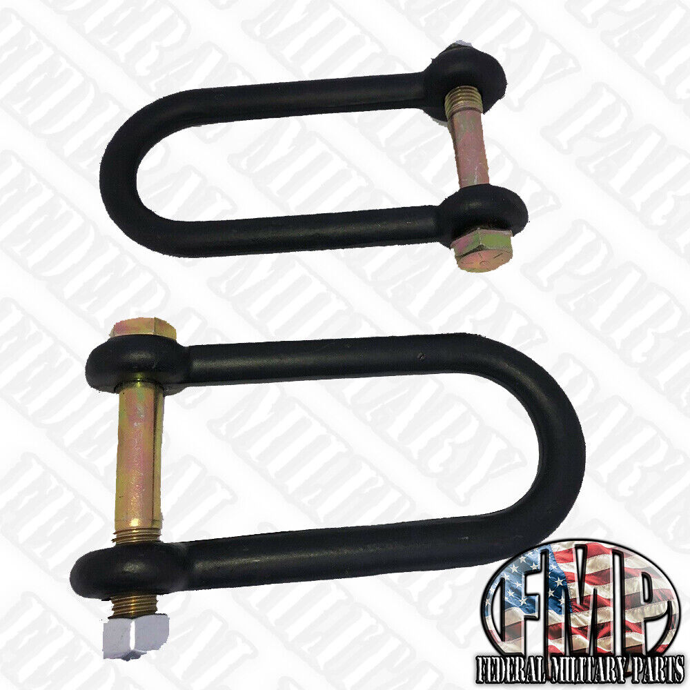 (2) 2.5” AIRLIFT BUMPER FORGED CLEVIS SHACKLE MILITARY HUMVEE  SLANTBACK M1045A2