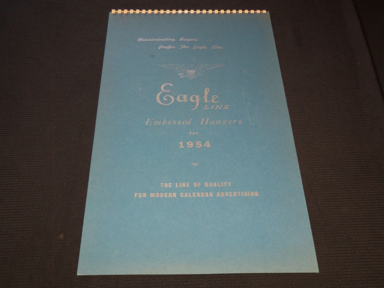 1954 EAGLE LINE HANGERS CALENDAR SALESMAN SAMPLE SHEETS BOOK - C 19