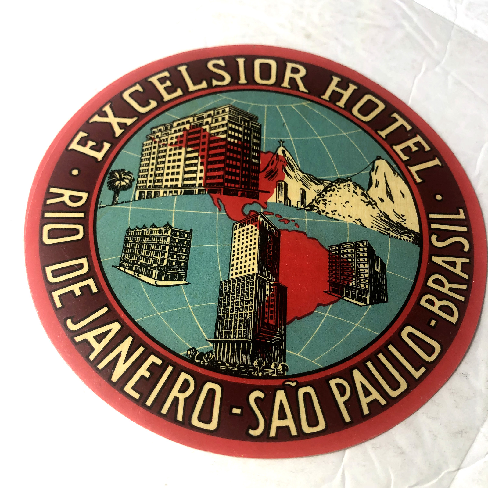 Vintage Excelsior Hotels in Brazil,  unused Luggage Label, 5\