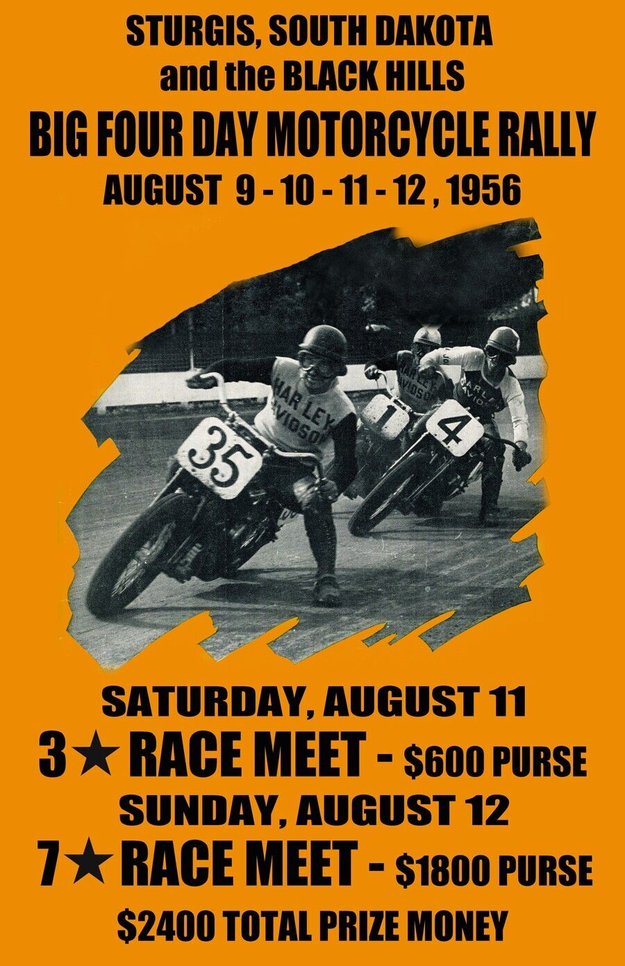 1956 Sturgis South Dakota Motorcycle Rally & Racing Poster Art Print