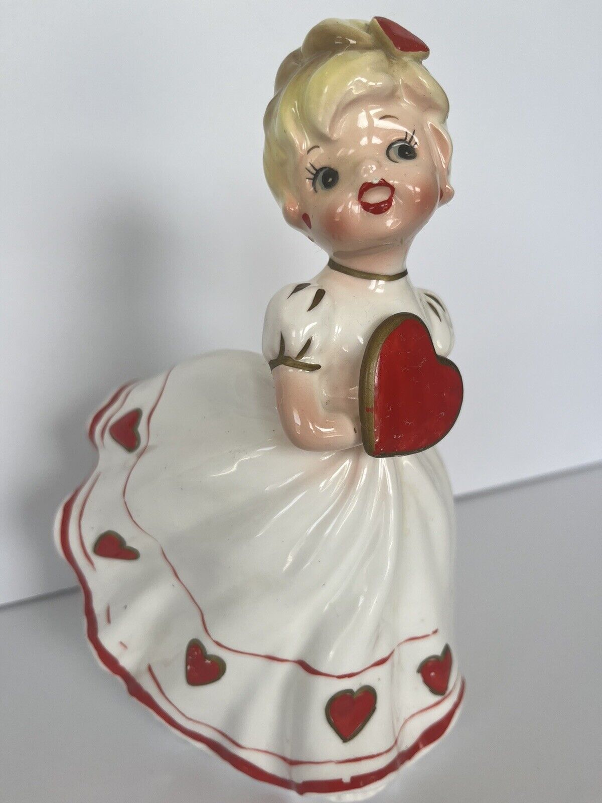 RARE Vintage Relpo Samson Imports Valentines Girl Figurine Planter MCM
