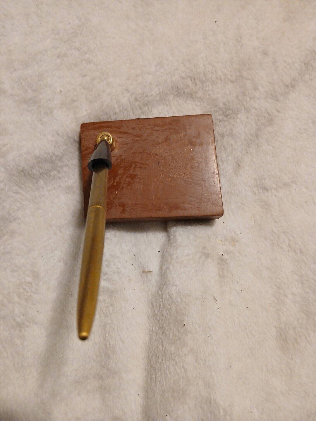 Vintage Indian Made Pipestone Craft Pen Holder (Pipestone, Minn 56164)