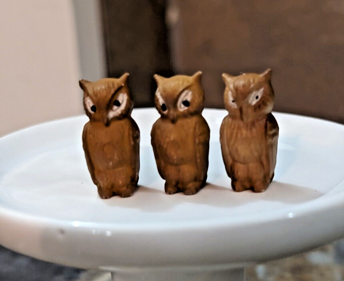 Owl Miniatures Vintage Craft Doll House Tier Tray Lot Of 3