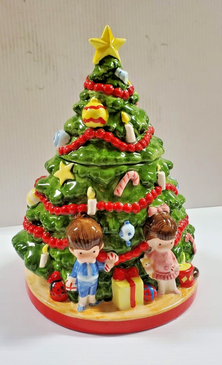 1978 JOAN WALSH ANGLUND CHRISTMAS TREE CHILDREN COOKIE JAR w/box *RARE*