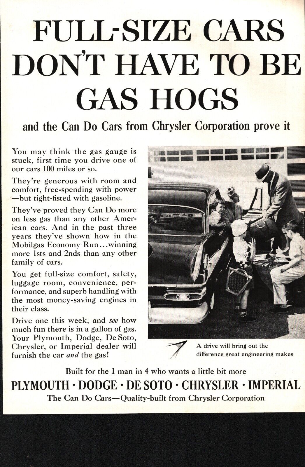 1959 Plymouth Dodge De Soto Chrysler Imperial Car Vintage Magazine Print Ad b5