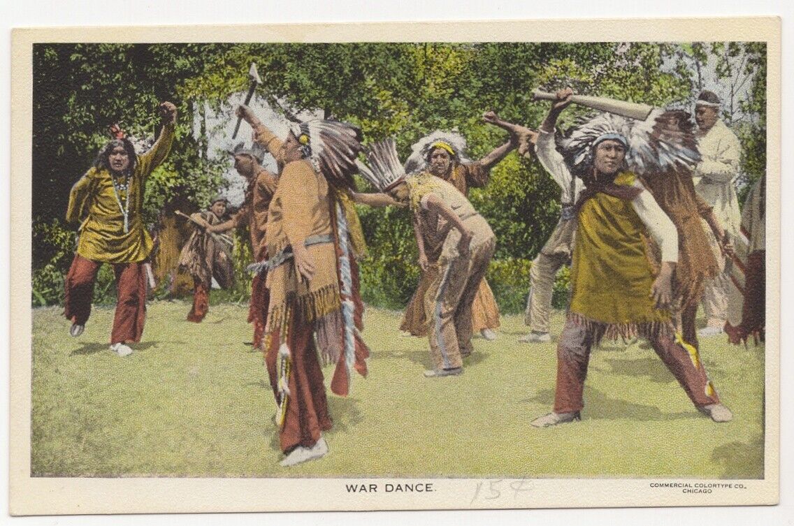 Vintage Postcard, Native American War Dance
