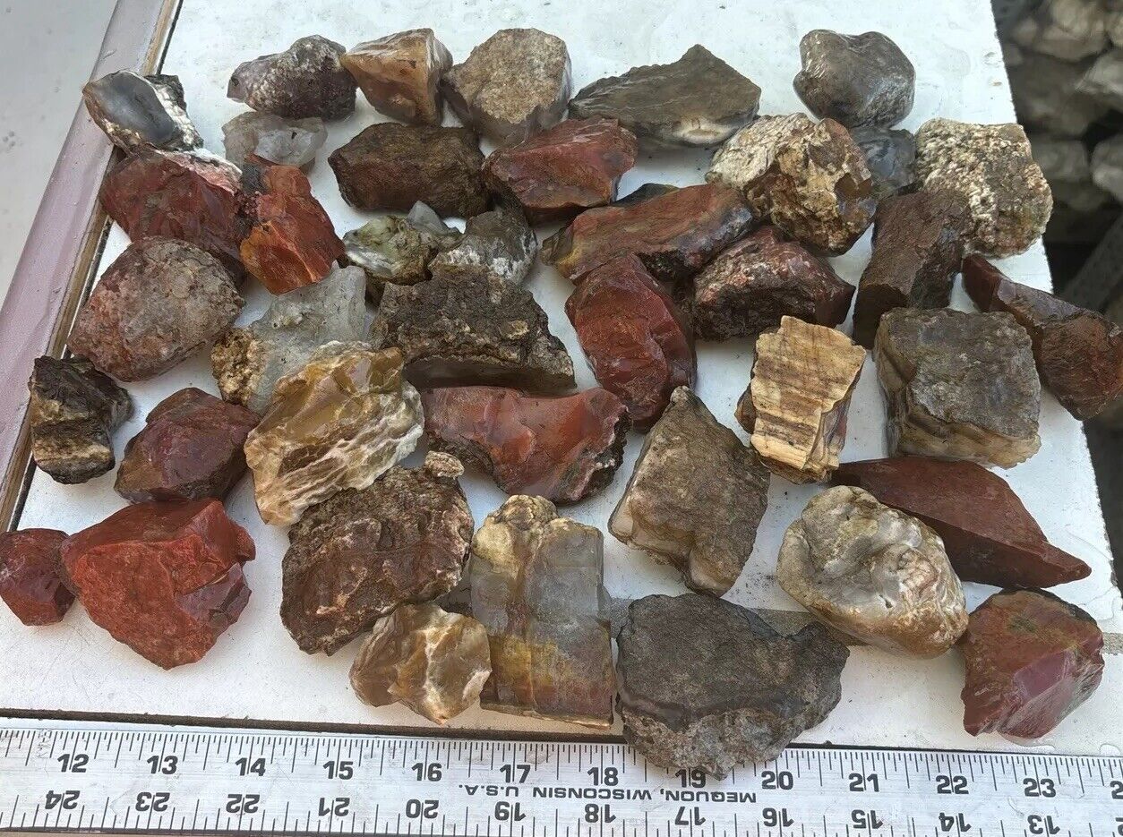 Rough Mixed Agates And Jaspers One To 2 Inch Tumble Mix 7 Pounds 6 Ounces