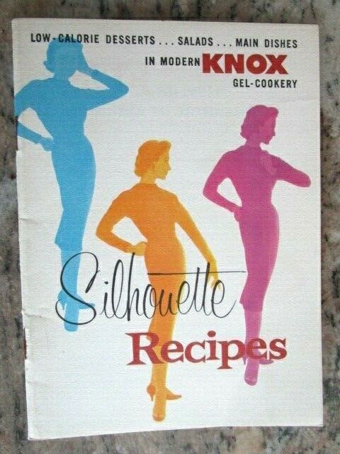 Silhouette1959 Recipes Knox Gel Cookery Booklet Cookbook Vintage -E7C 
