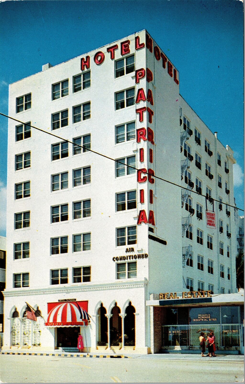 VINTAGE POSTCARD HOTEL PATRICIA BISCAYNE BAY MIAMI FLORIDA c. 1960s
