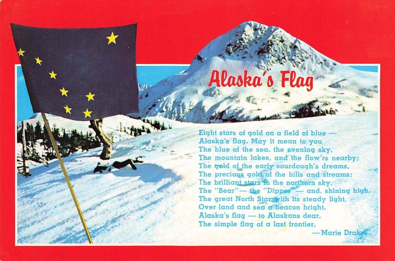 Alaska\'s Flag The 49th State Continental Postcard