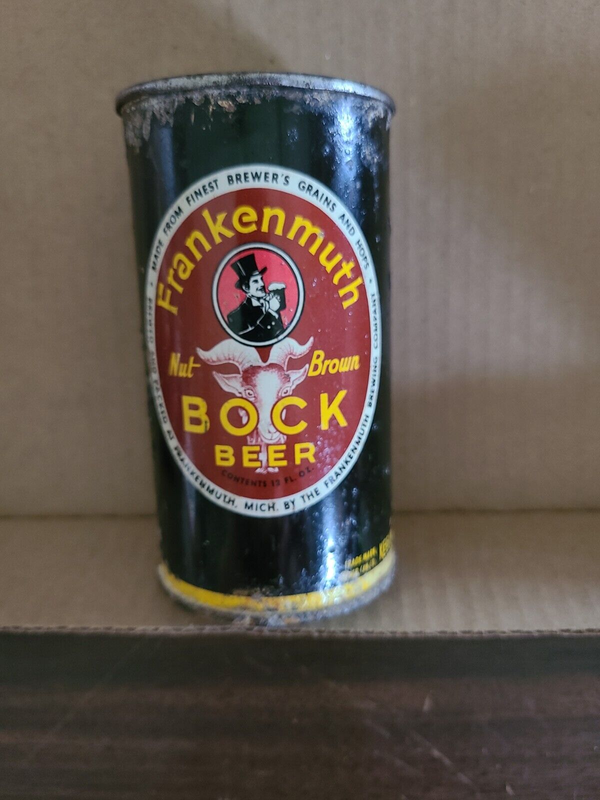 Frankenmuth Bock   flat top beer can ,     Empty