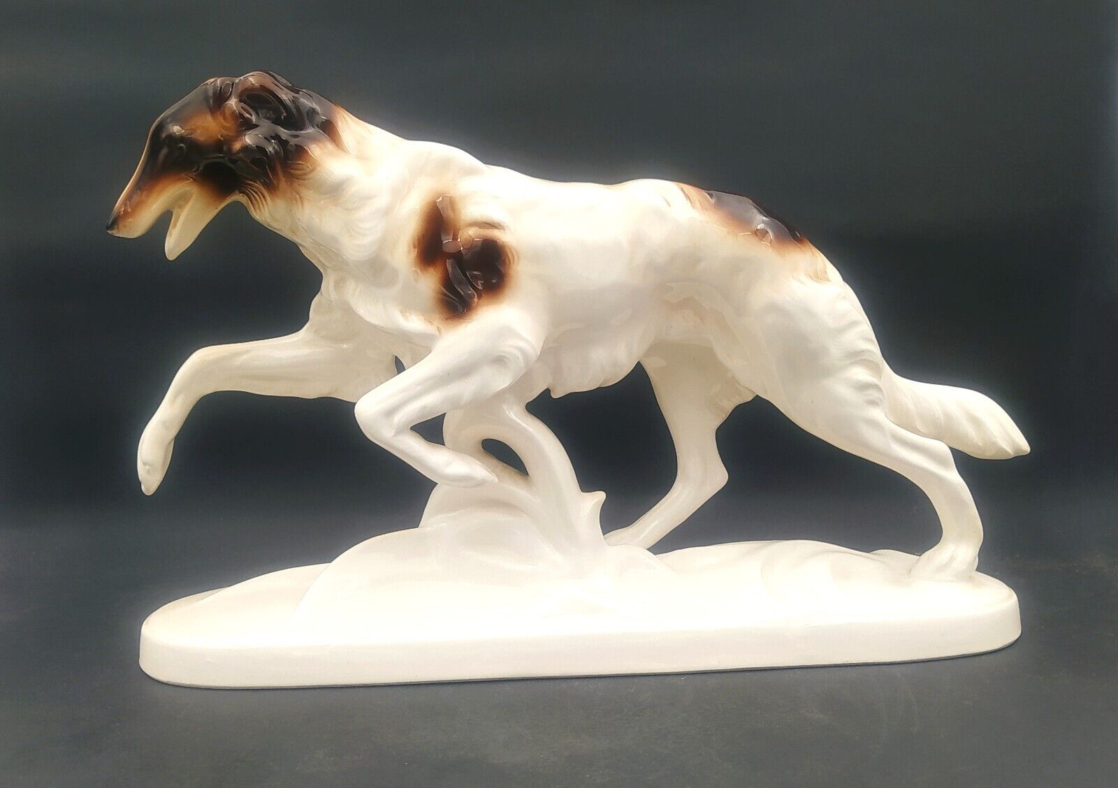 Large Rare Hertwig Katzhutte Borzoi Wolfhound porcelain figurine
