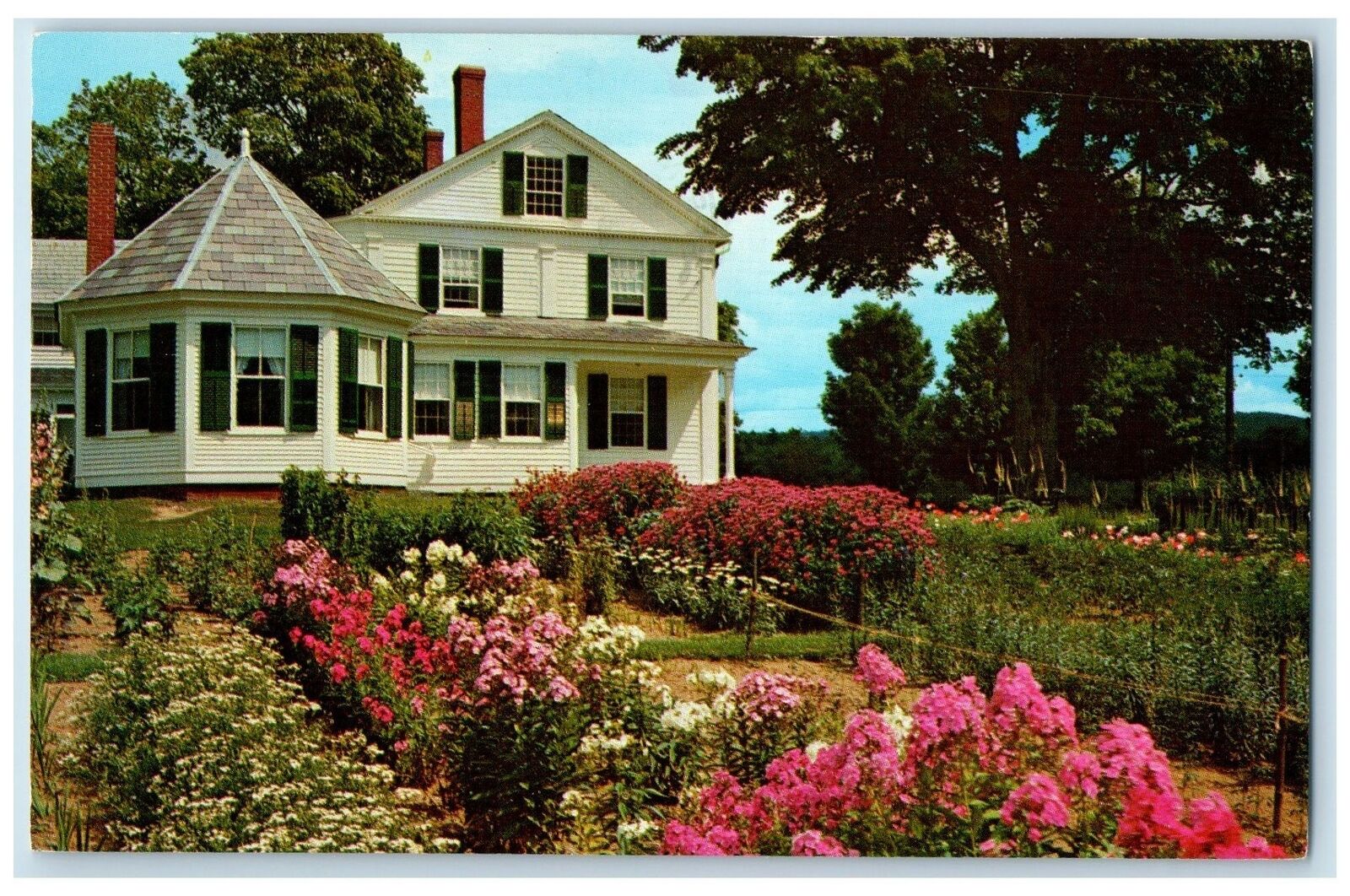 1982 D. L. Moody\'s Birthplace East Northfield Massachusetts MA Flowers Postcard