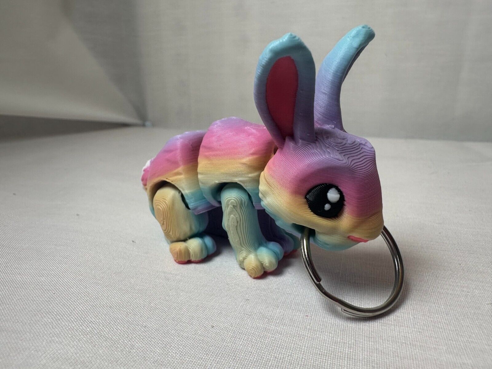 3D Articulated Pastel Rainbow Mini Animal Display Pieces/Keychain