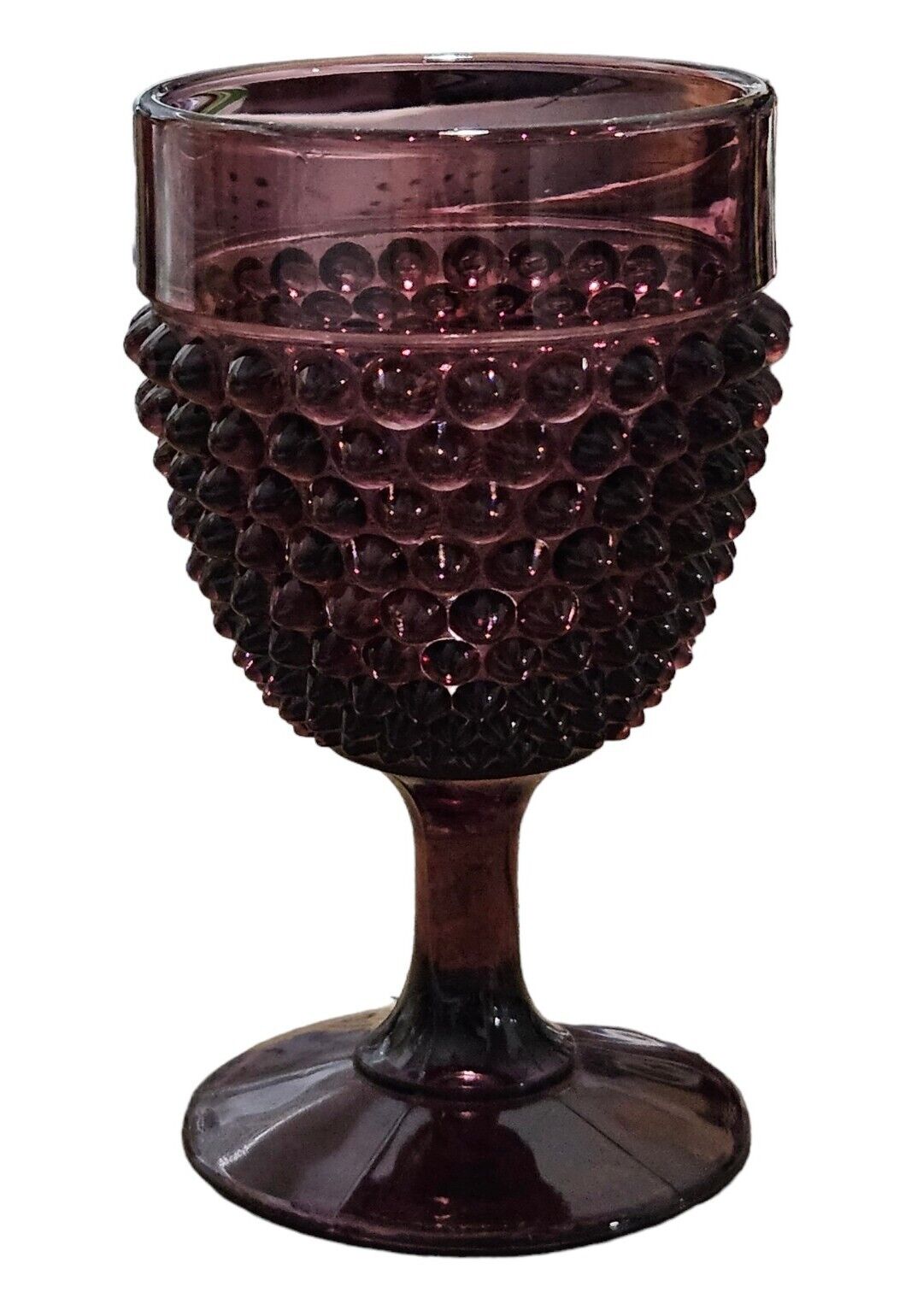 Vintage Wright Glass Co. MCM Footed Goblet Amethyst 5.75\