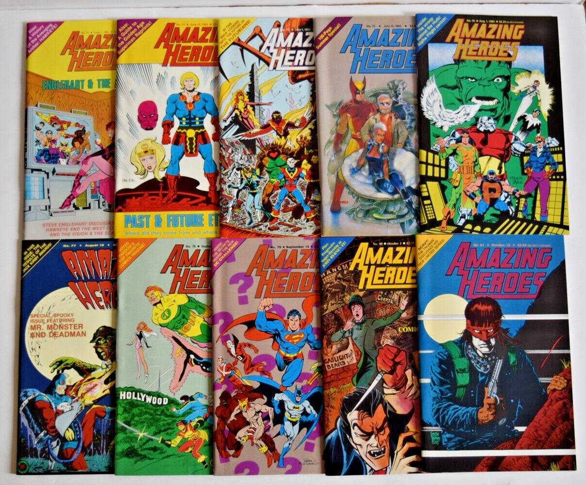 AMAZING HEROES (1981) #72,73,74,75,76,77,78,79,80,81 FANTAGRAPHICS COMICS