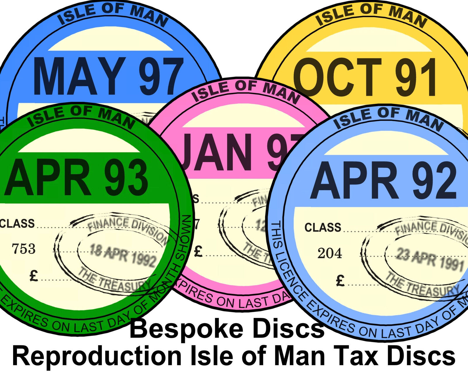 Isle of Man Replica / Reproduction Vintage Vehicle Road Tax Disc Manx TT Bespoke