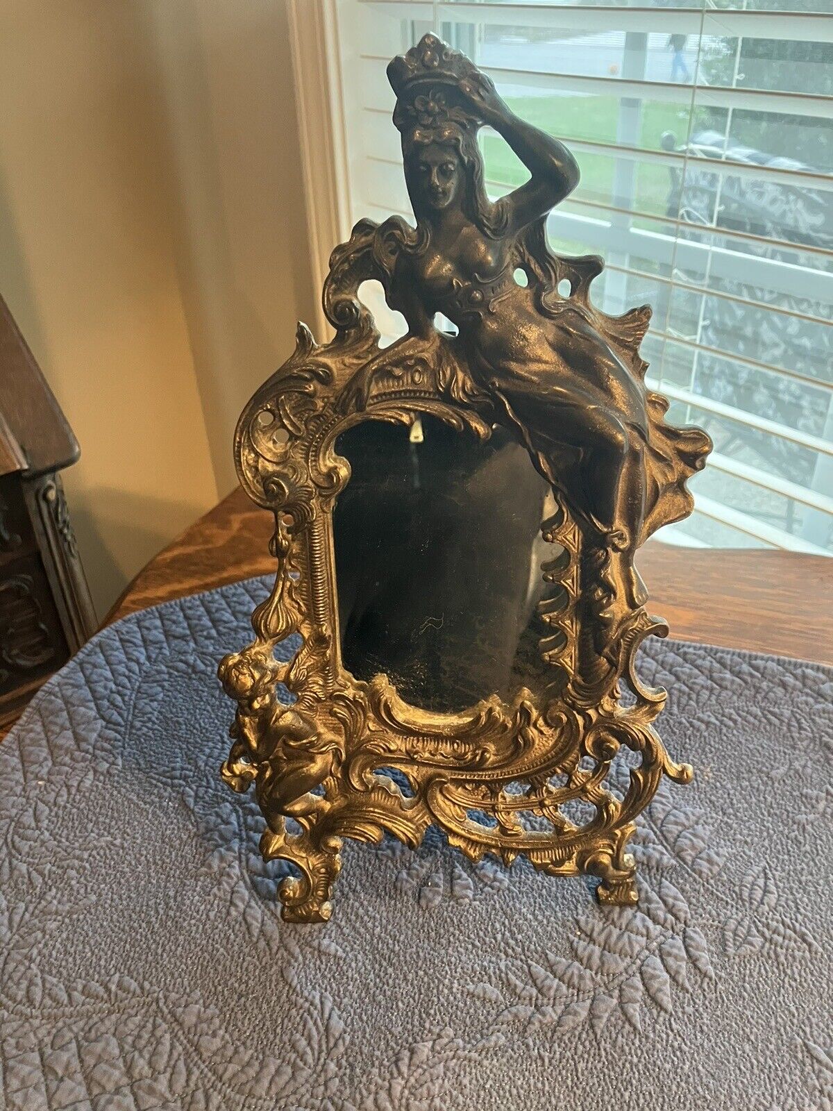 Antique Bronze Dresser Mirror