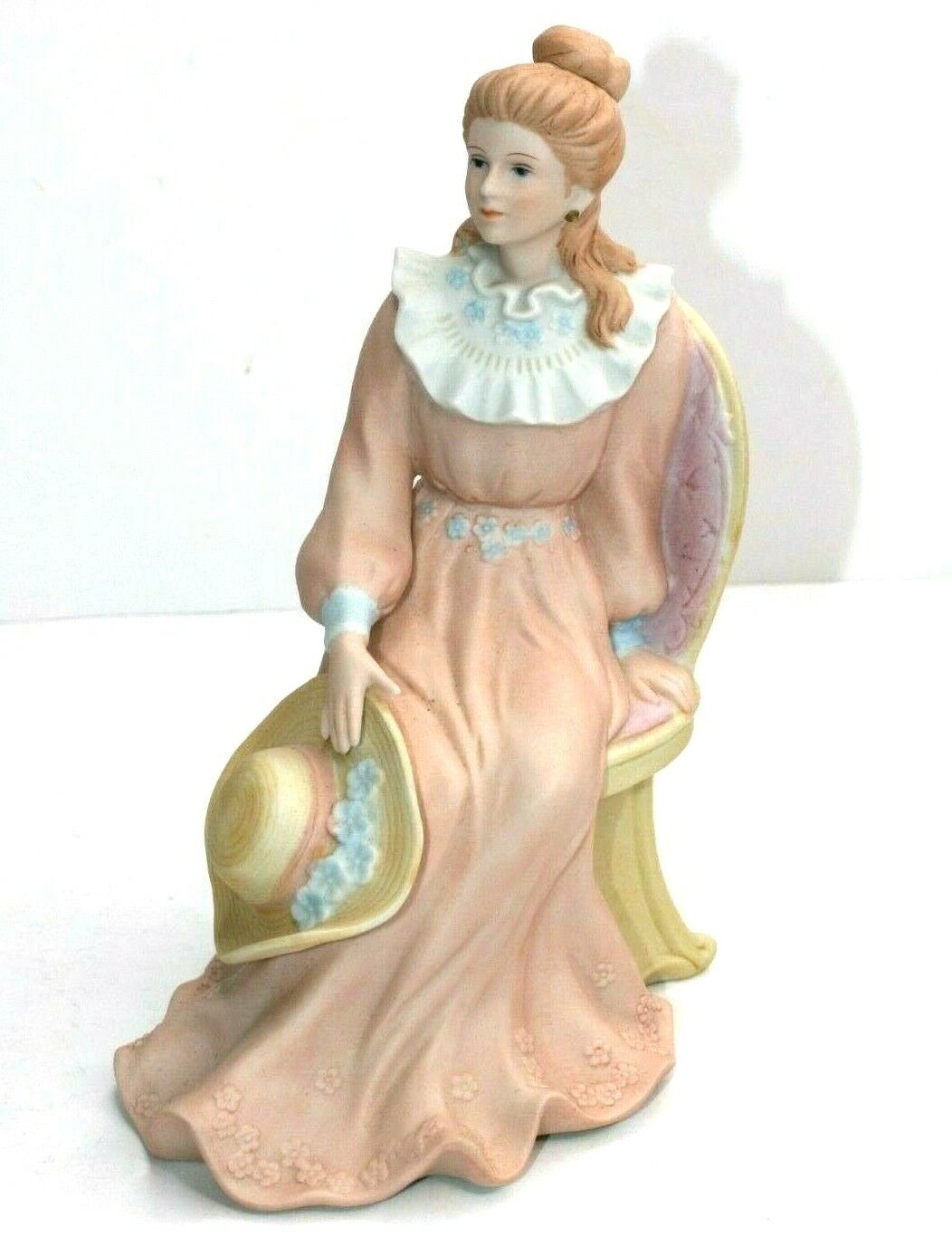 HOMCO Courtneys Dream Lady Sitting with Hat Porcelain Figurine 1439 