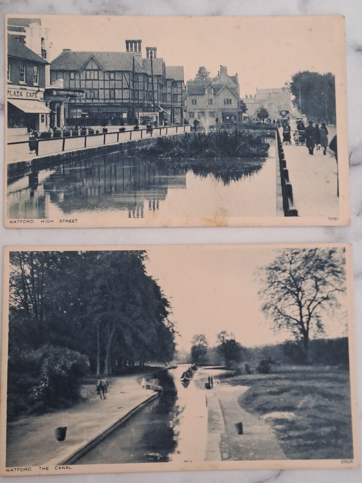 Vintage Watford Hertfordshire UK Canal and High Street Postcards