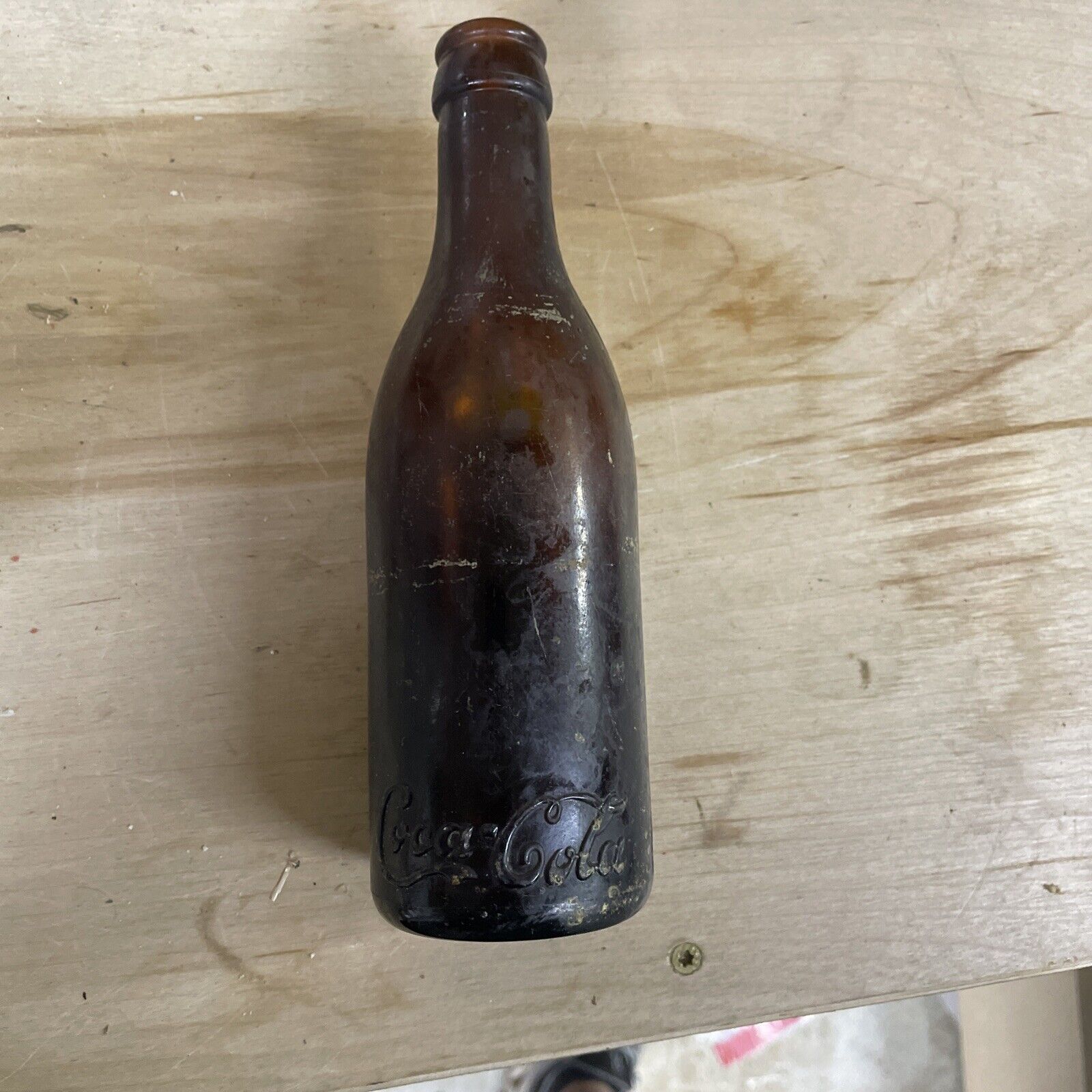 Antique Coca-Cola Amber Brown Straight Side Glass Bottle New York, N.Y. 