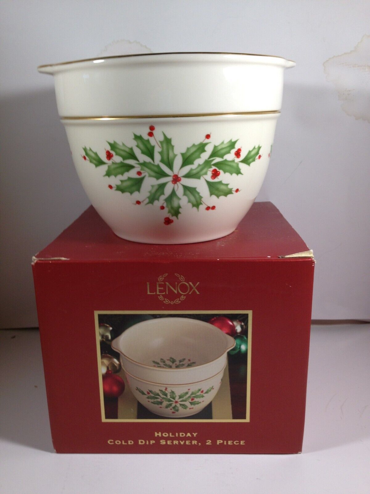 Lenox Holiday Cold Dip Server Christmas Porcelain