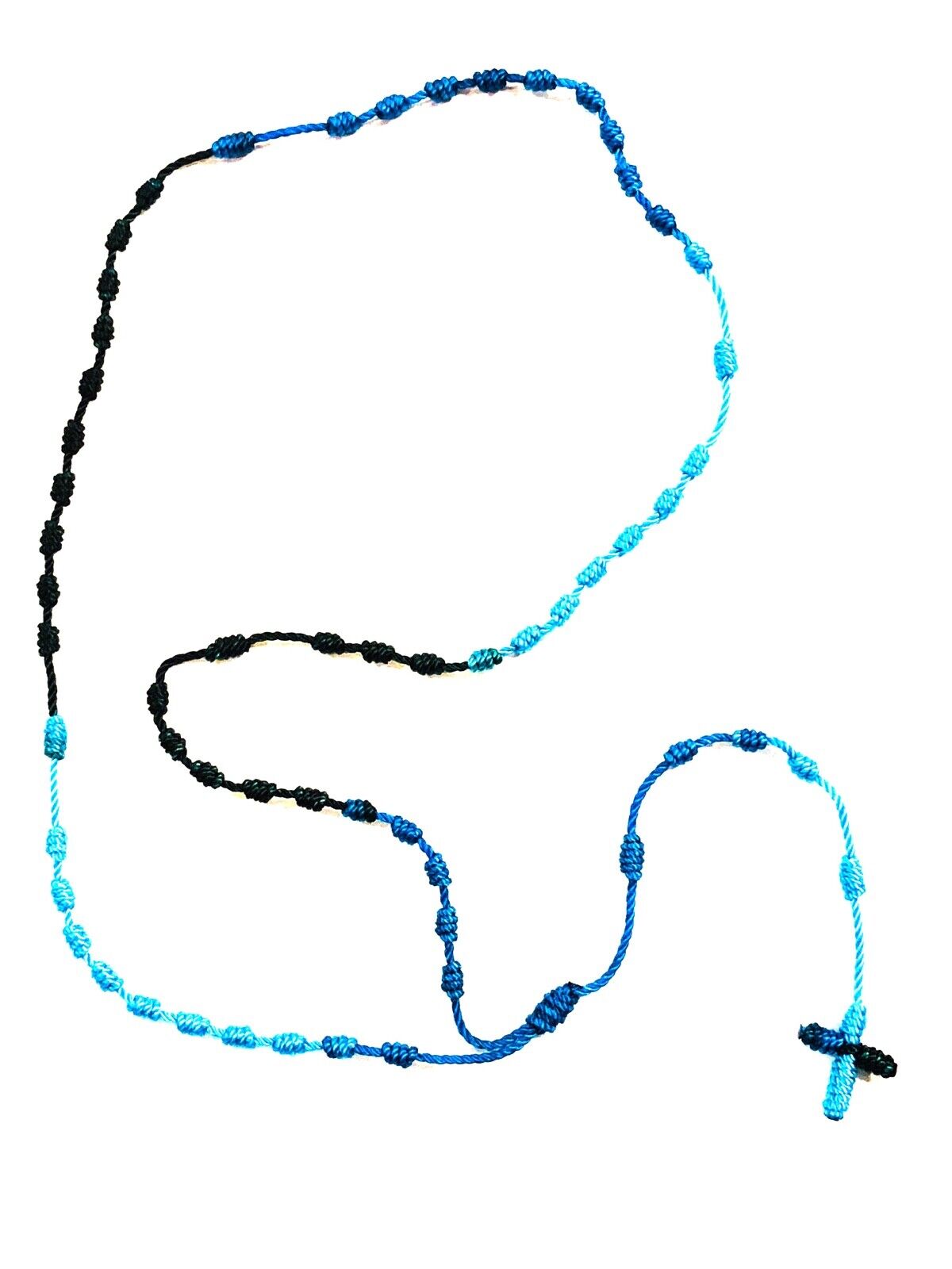 Knotted Rosary - 100% Nylon Thread - Turquoise Mix