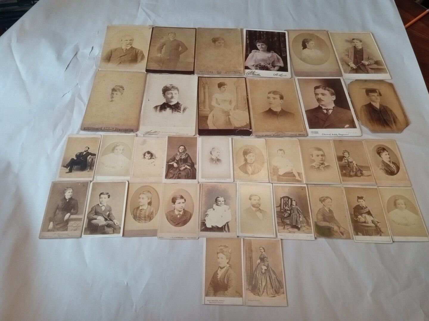 Lot Of 34 Antique Cabinet Photos Great Photos Mostly 1870-1890