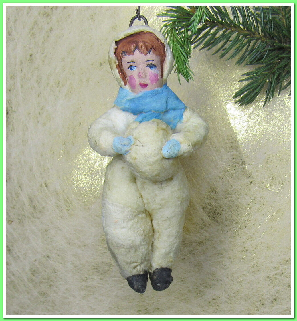 🎄Vintage antique Christmas spun cotton ornament figure #85247