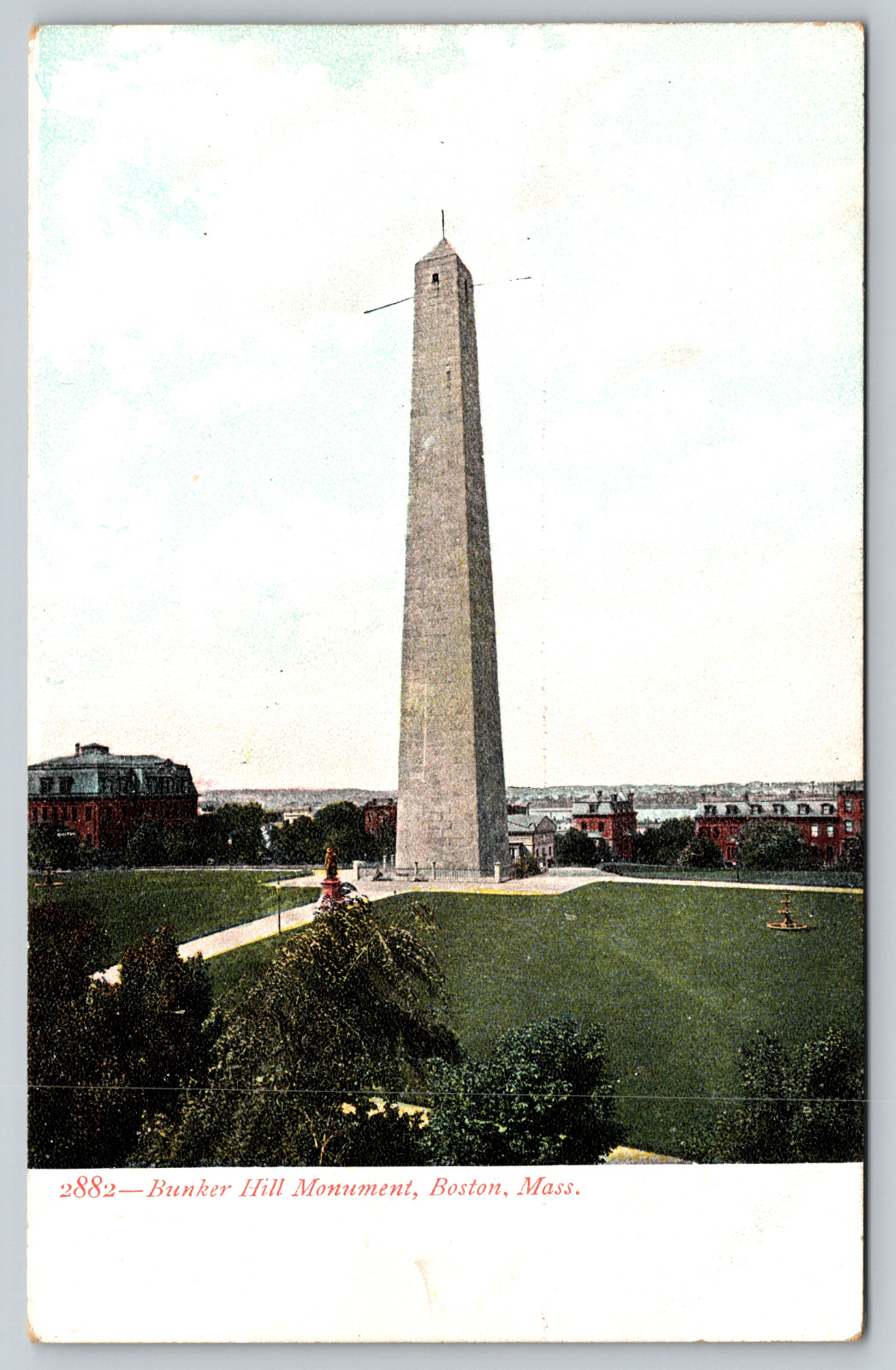 c1900s Bunker Hill Monument Boston Massachusetts  Antique Postcard