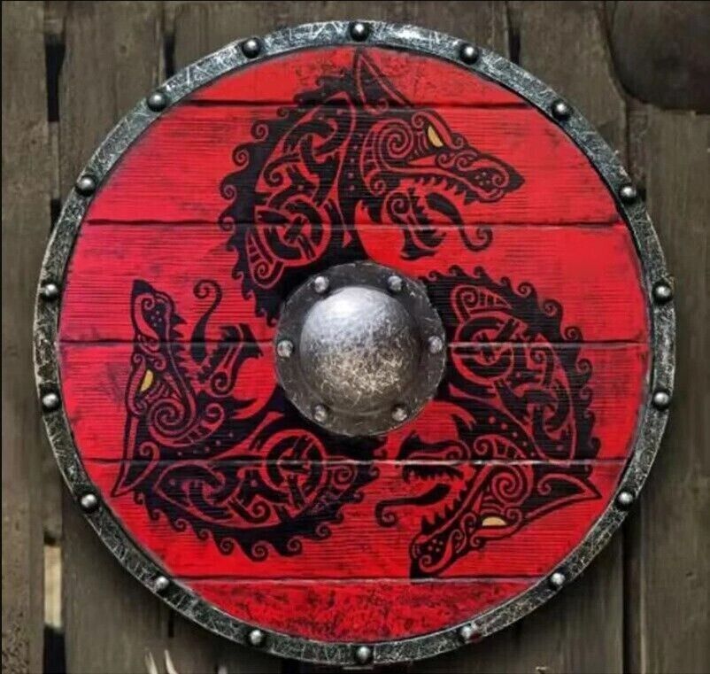 Medieval Eivor Valhalla Raven Viking Battle Shields Dragon Pattern Props Decor