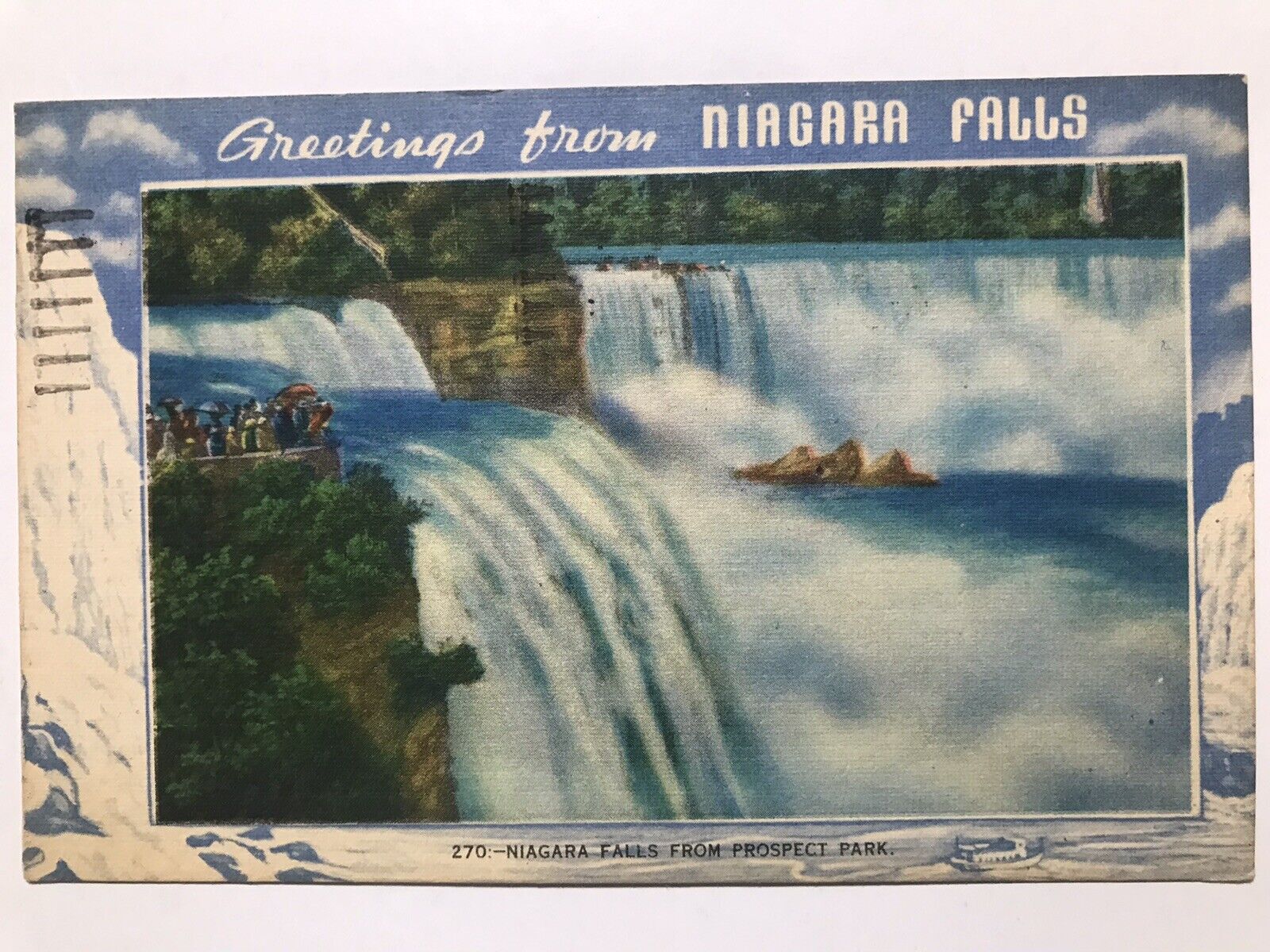 1954 Greetings From Niagara Falls Postcard